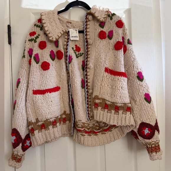 NWT! Free People Rosebud Cardigan M - Picture 6 of 6